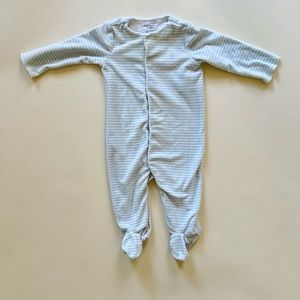 Ralph Lauren PJs & hat set - fuzzy & light blue stripes - 6 month